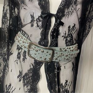 blue studded belt